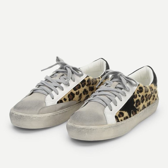 Leopard Print Star Sneakers - Picture 2 of 6